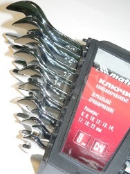 Набор ключей комбинированных, 6-22 мм, 9 шт, полированный хром MATRIX