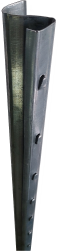 Столб для забора 32х52 мм 3 м, оцинкованный незамкнутого профиля
