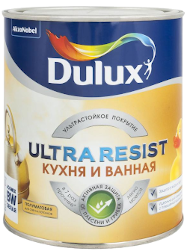 Краска Dulux для кухни и ванной белая полуматовая BW 1 л