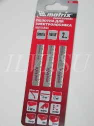 Полотна для электролобзика универсальные 3 шт, T101AIF, 75x1,7 мм, Bimetal, MATRIX