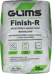 FINISH-F шпатлевка финишная фасадная белая цементная Глимс 20 кг